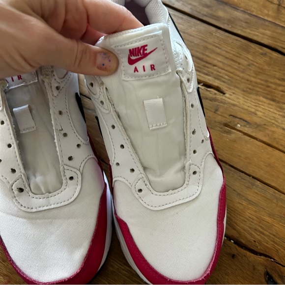 Nike Air Force 1 AF1 white shoes sneakers court white pink black worn once 6 W - Picture 11 of 13